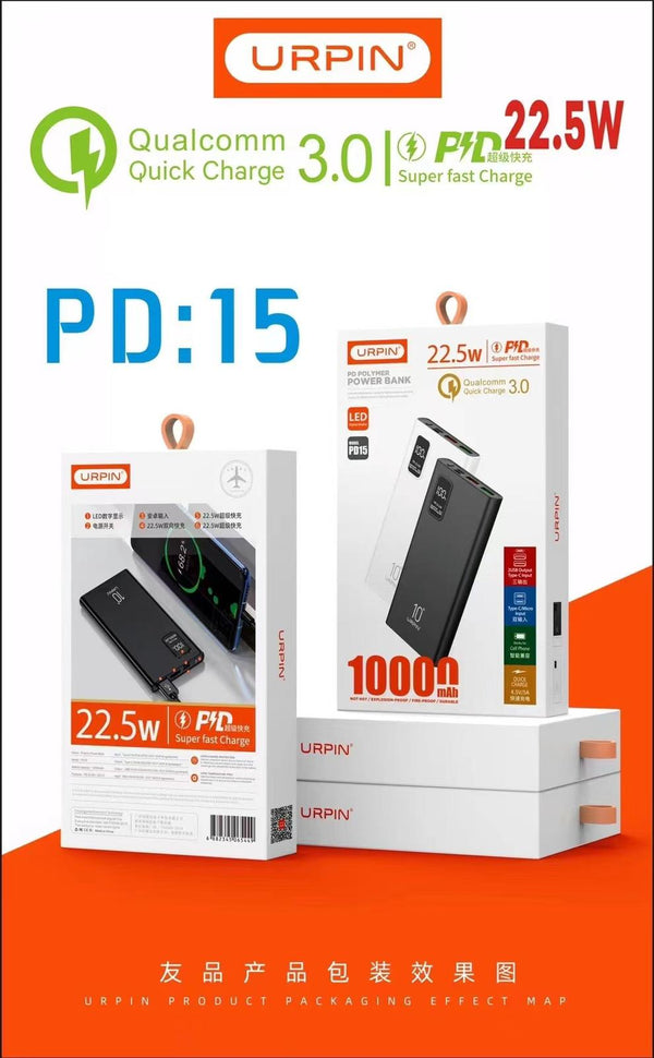 Power bank Urbin 10000mA pd, 22.5 W