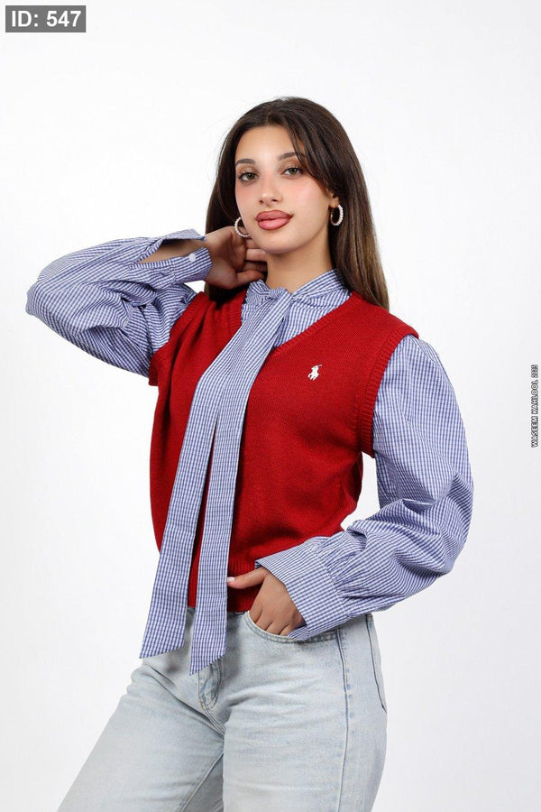 blouse with polo shirt