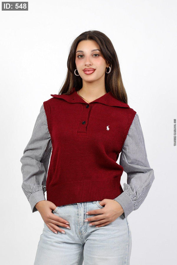 blouse with polo shirt